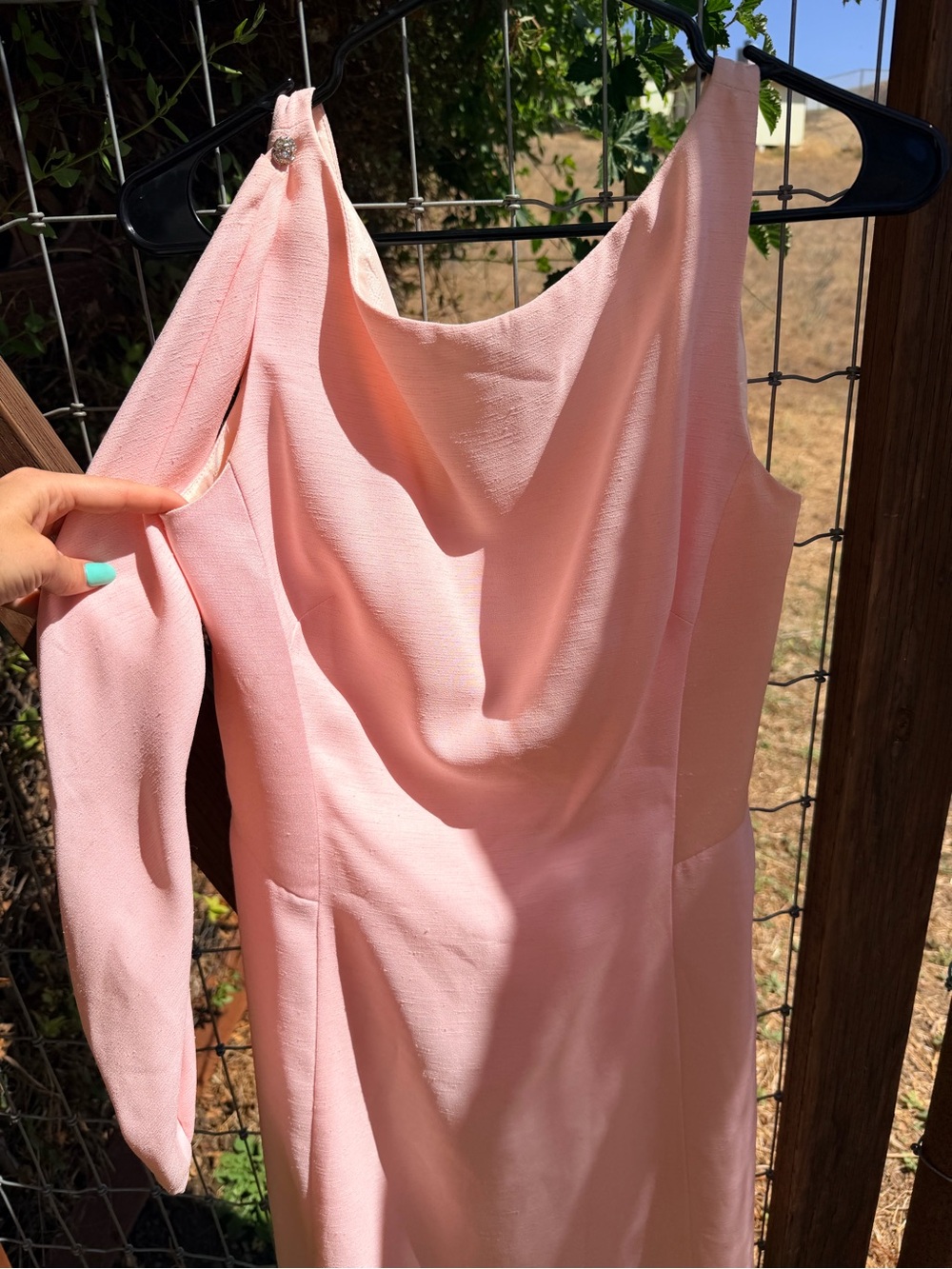 Vintage Pink One-Shoulder Mini Dress